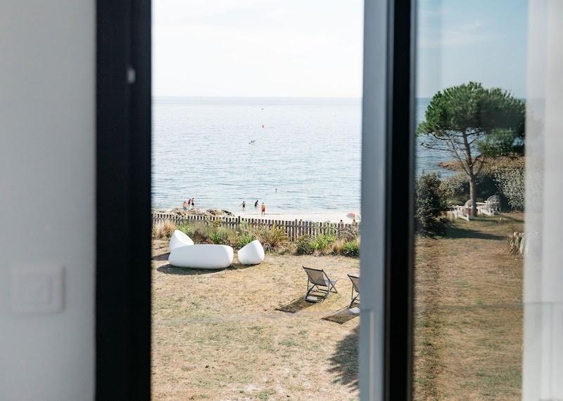 chambre du haut vue mer lits jumeaux